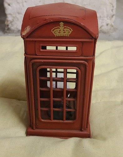 Red telephone box model metal - red,